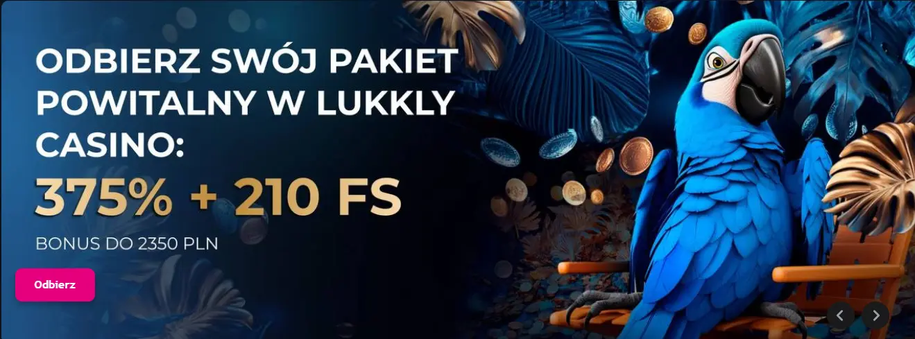 Lukkly Casino — oficjalny baner 2025 roku, stylowe kasyno online dla graczy z Polski